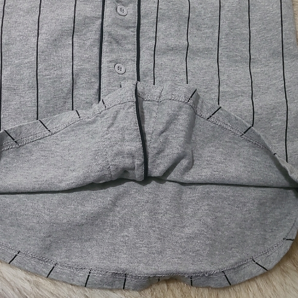Gray Striped Kids Baseball Shirt - Picture 3 of 6